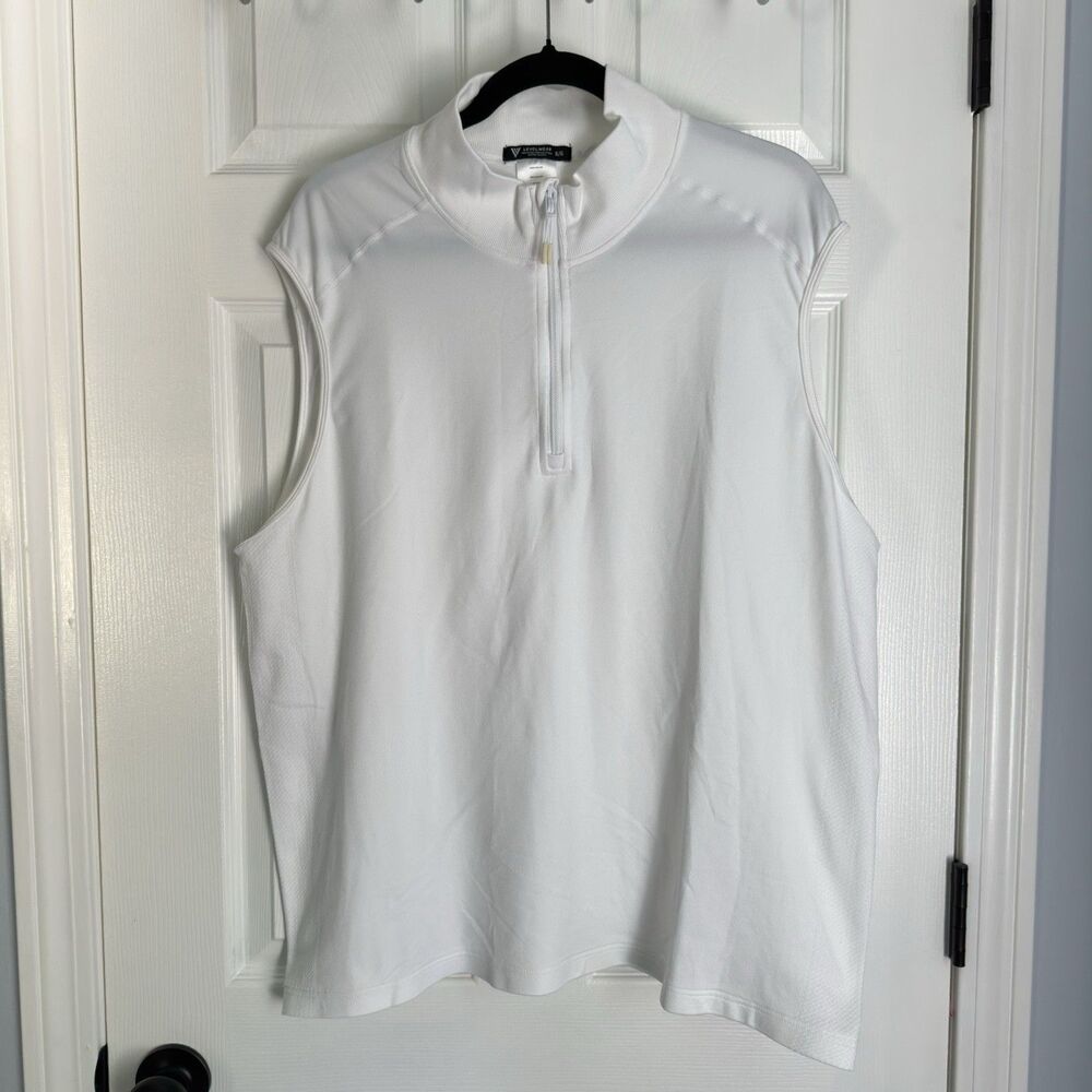 Levelwear Golf Sweater Vest XL White  1/4 Zip Pullover Performance Golf